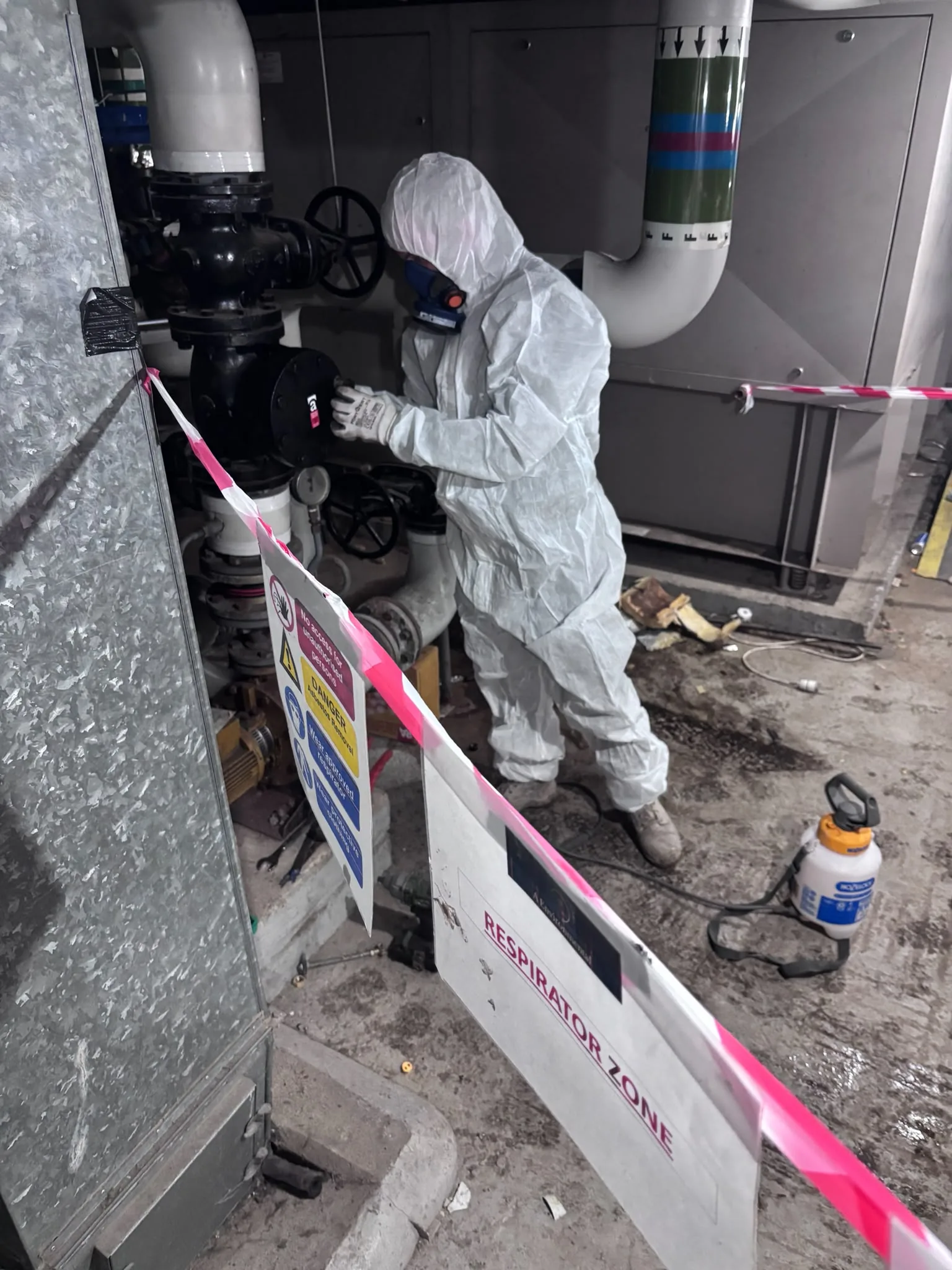 Asbestos artex removal from concrete soffit in Brockley